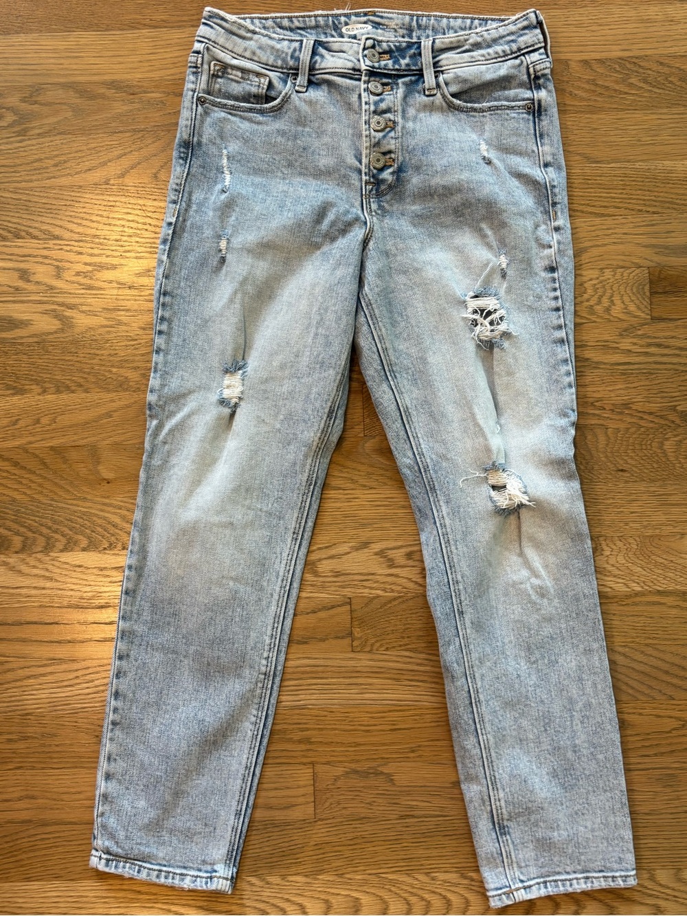 Old Navy Light Wash Distressed Boyfriend Jeans